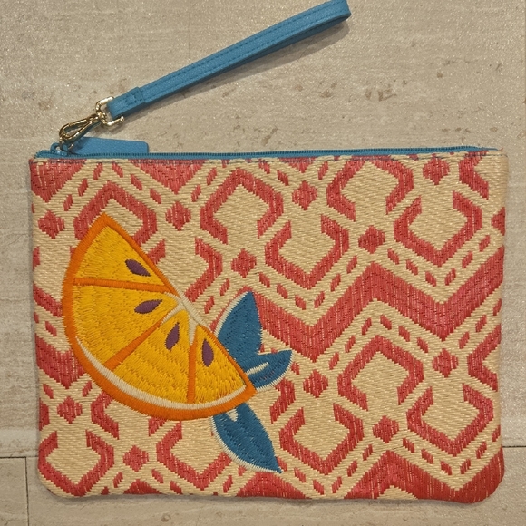 Vera Bradley Handbags - Vera Bradley Summery Orange Slice Large Wristlet/Clutch